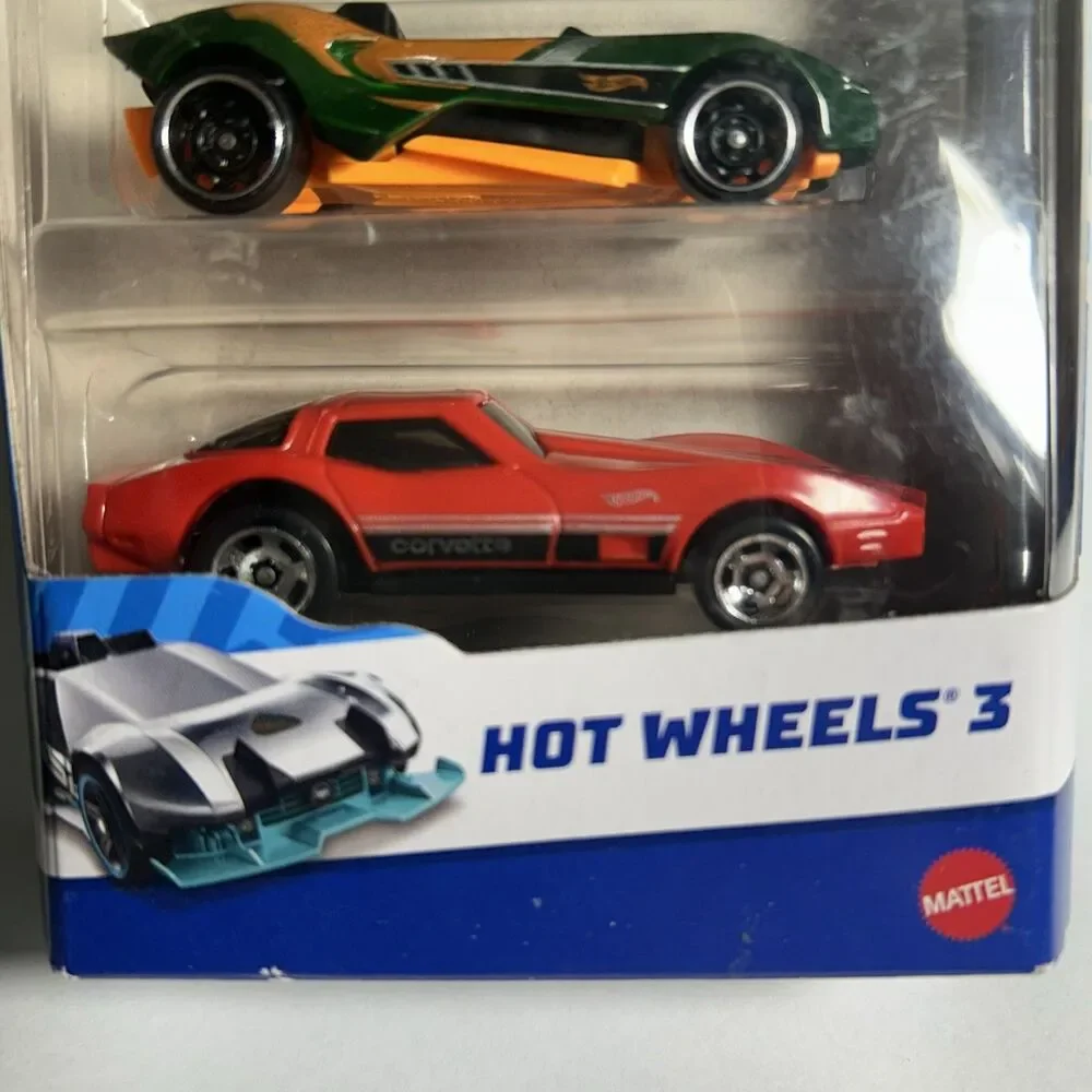 NEW 2022 HOT WHEELS 3 Pack - 2014 Green Carbonic ME, Red Corvette & Nissan